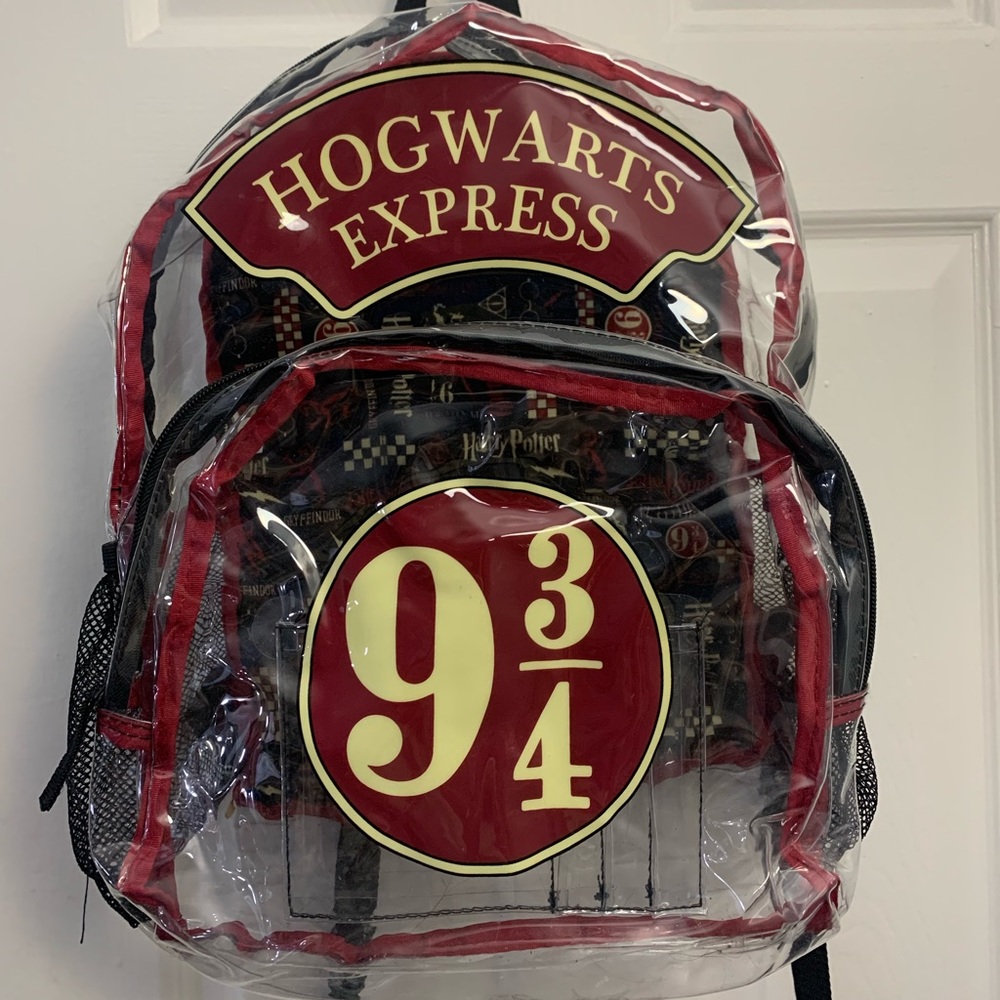 HARRY POTTER CLEAR 9 3/4 HOGWARTS EXPRESS BACKPACK
